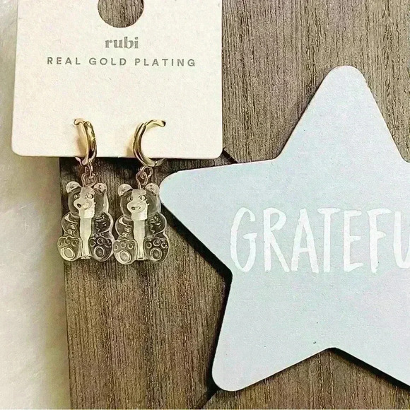 Clear Bear Huggies Earrings - Picture 1 of 4